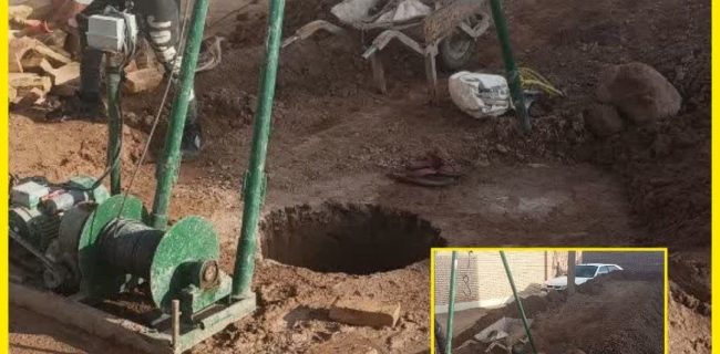 دفع آب های سطحی با حفر چاه در بندرآباد